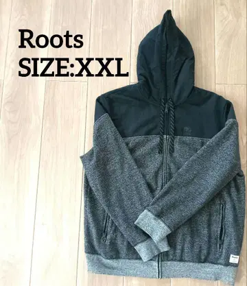 Roots 풀 집업 후드 부착 후드티 그레이/블랙