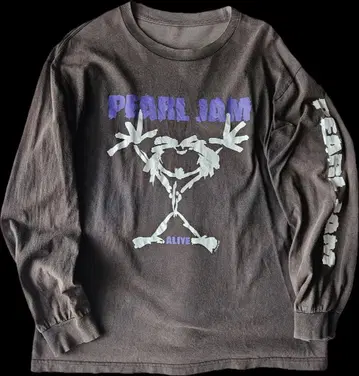 90s 펄 잼 티셔츠 긴팔 티셔츠 빈티지 밴드