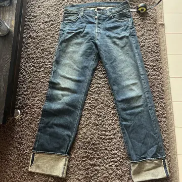 다크 블루 데님 청바지 허리 88cm