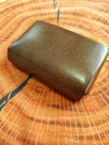 패브릭 포켓 지갑 미니 브라운 접이식 지갑