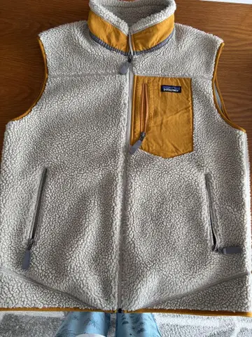 patagonia 플리스 베스트 L 사이즈 아이보리 겨자 레트로X