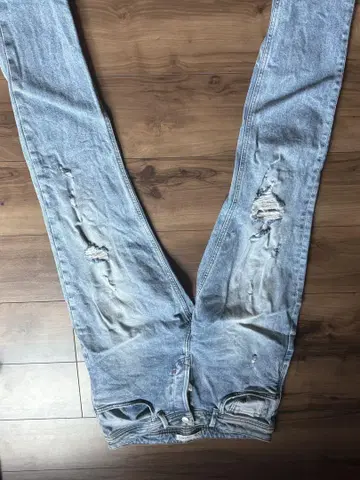 ZARA 스키니 데님 라이트 블루 데미지 가공