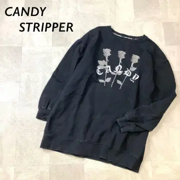 CANDY STRIPPER 로즈 프린트 맨투맨 블랙