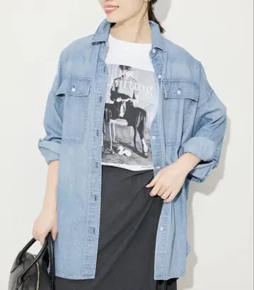 Healthy DENIM 헬씨데님 SLOBE 별주 빅 셔츠 ALMOND