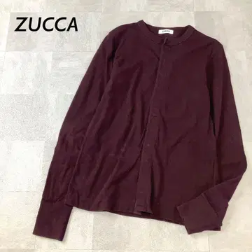 ZUCCA 주카 스냅 버튼 코튼 가디건 버건디