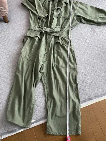 올리브 그린 오버롤 빈티지 vintage 구제 의류 군복