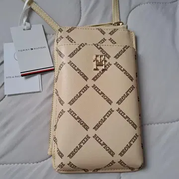 TOMMY HILFIGER 스마트폰 숄더백 베이지