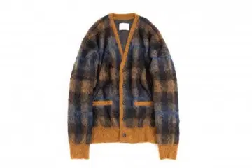 stein 22ss KID MOHAIR CHECK CARDIGAN