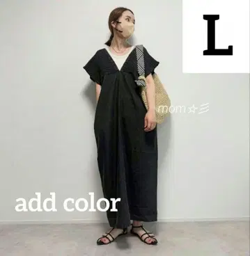 새상품 시마무라 셔링 원피스 데님 블랙 L