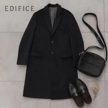EDIFICE 417 네이비 체스터 코트 M