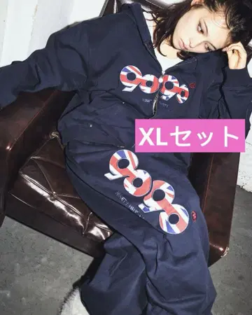 9090 OG Logo Assort 셋업 네이비 XL