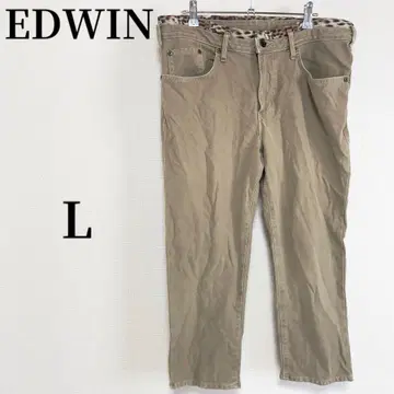 EDWIN 에드윈 치노 팬츠 카키 표범 무늬 캐주얼 빈티지 코디