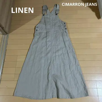 새상품급 시마론진스 CIMARRONJEANS 린넨 오버롤 스커트