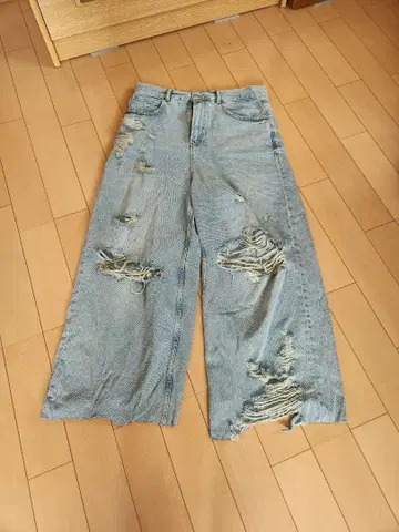 ZARA 데미지 배기 데님 배기 팬츠 슈퍼 배기