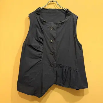 지우 베스트 지레 비대칭 개더 하이카운트 가공 40