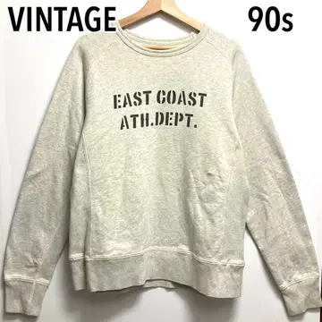 90s 빈티지 BVD 물빠짐 프린트 초두꺼운 맨투맨 L