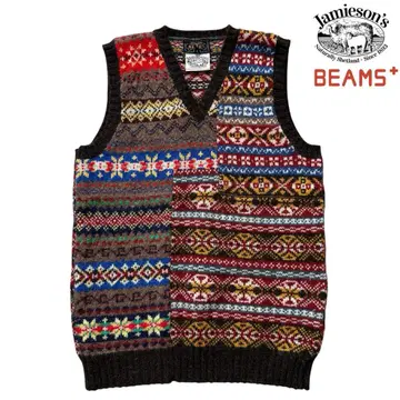 새상품급! 스코틀랜드제 [제이미슨] 빔즈 별주 페어아일 베스트