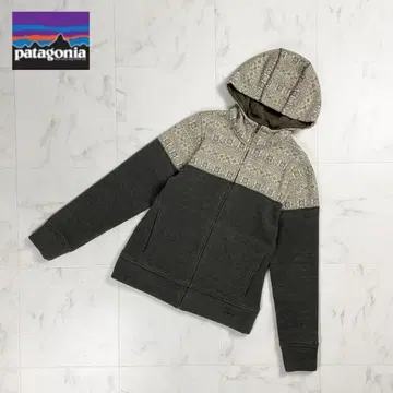 파타고니아 노르딕 무늬 플리스 자켓 속기모 브라운 S*YC225