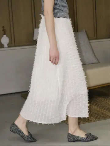 idem/ribbon chiffon skirt/리본 프린지 스커트