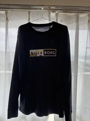 BILLABONG 블랙 롱 슬리브 티셔츠 L