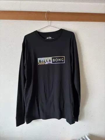 BILLABONG 블랙 롱 슬리브 티셔츠 L