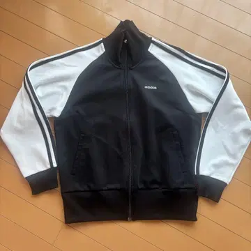 adidas 풀 집업 저지 블랙/화이트
