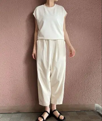 [ RATA ] 님의 화이트 데님 벌룬 팬츠 롱 기장