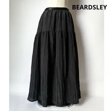 BEARDSLEY 비어즐리 크링클 롱 블랙 주름 가공 스커트