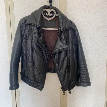 LGB 그랑블루 본딩 가죽 라이더 자켓