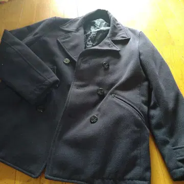 네이비 더블 브레스트 피코트 XL