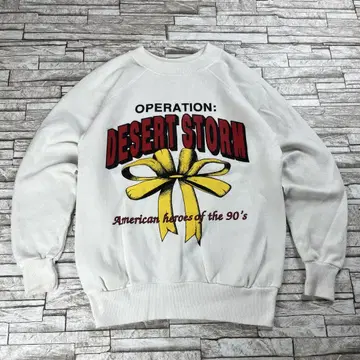 90s 래글런 맨투맨 DESERT STORM 빅 프린트 빈티지