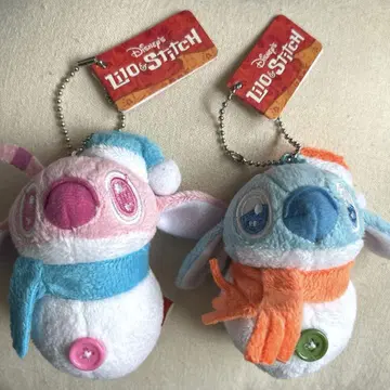 레트로 스티치 엔젤 눈사람 봉제 인형 마스코트