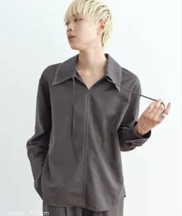 Muel Chic 뮤엘시크 셔츠 블라우스 여성용 그레이