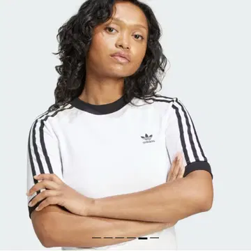 adidas 반팔 T셔츠 S 화이트/블랙
