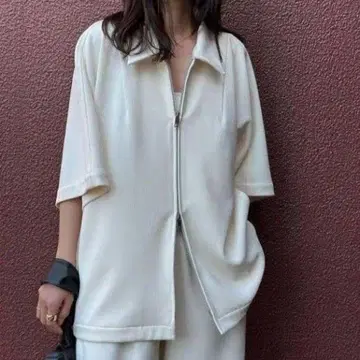 CLANE RIB STRIPE ZIP SHIRT 새상품급