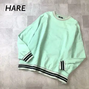 HARE 루즈 핏 맨투맨 긴팔 그린 계열