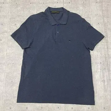고급 ETRO 이탈리아제 리브 라인 피케 셔츠 반팔 페가수스 자수