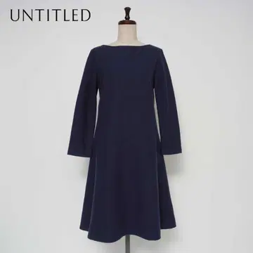 UNTITLED 언타이틀 울 혼방 플레어 원피스 네이비 2*YC843