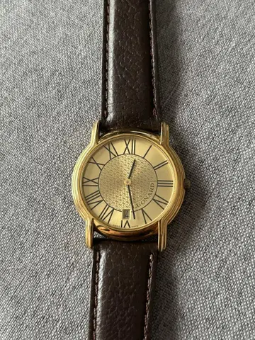 레오나르 골드 컬러 남성용 손목시계 쿼츠 4203