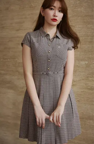 Checked Shirt Mini Dress herlipto