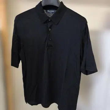 Aquascutum 블랙 피케 셔츠 M
