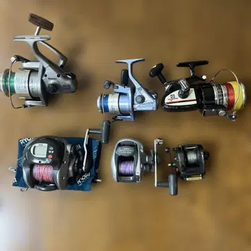 RYOBI 디지털 낚시릴, Daiwa, 기타 낚시릴 6점 묶음 판매!