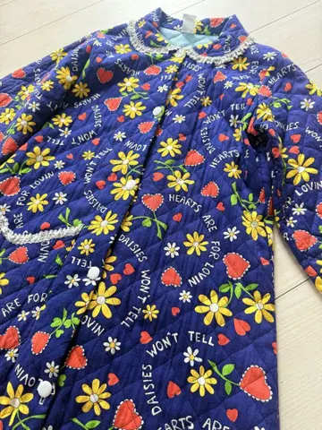 Special 70s vintage 데이지 하트 퀼팅 원피스