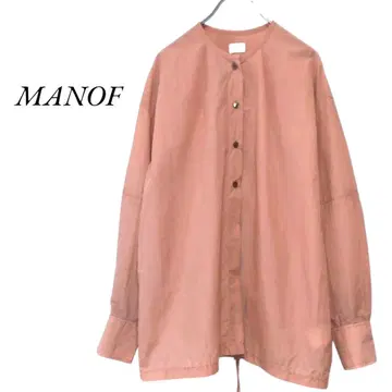 MANOF 아치 오픈 시어 셔츠 핑크 마노프