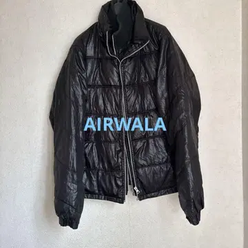AIRWALA 다운 자켓 블랙 다운 자켓 퀼팅 디자인