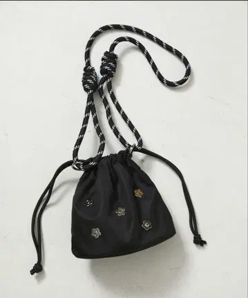 MARY QUANT x PUBLUX 플라워 스터드 나일론 복조리 백