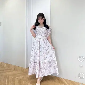 안미르 개더 오프숄더 원피스 핑크 AnMILLE