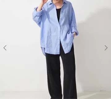스픽 앤 스팬 80 린넨 카슈쿨 빅 셔츠 블루