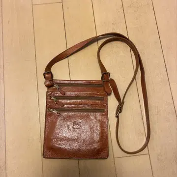 IL BISONTE 천연 가죽 숄더백 브라운