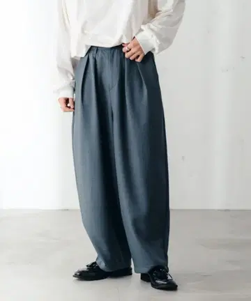 엡녹 멜란지 트윌 배기 와이드 팬츠 M